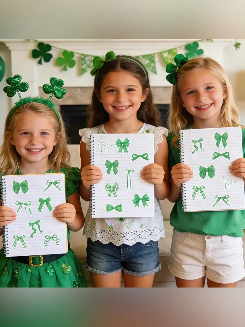 500 Green Bow Variety Sticker Set - Home Party Supplies